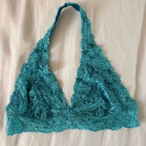 Free People Teal Lace Halter Bralette
